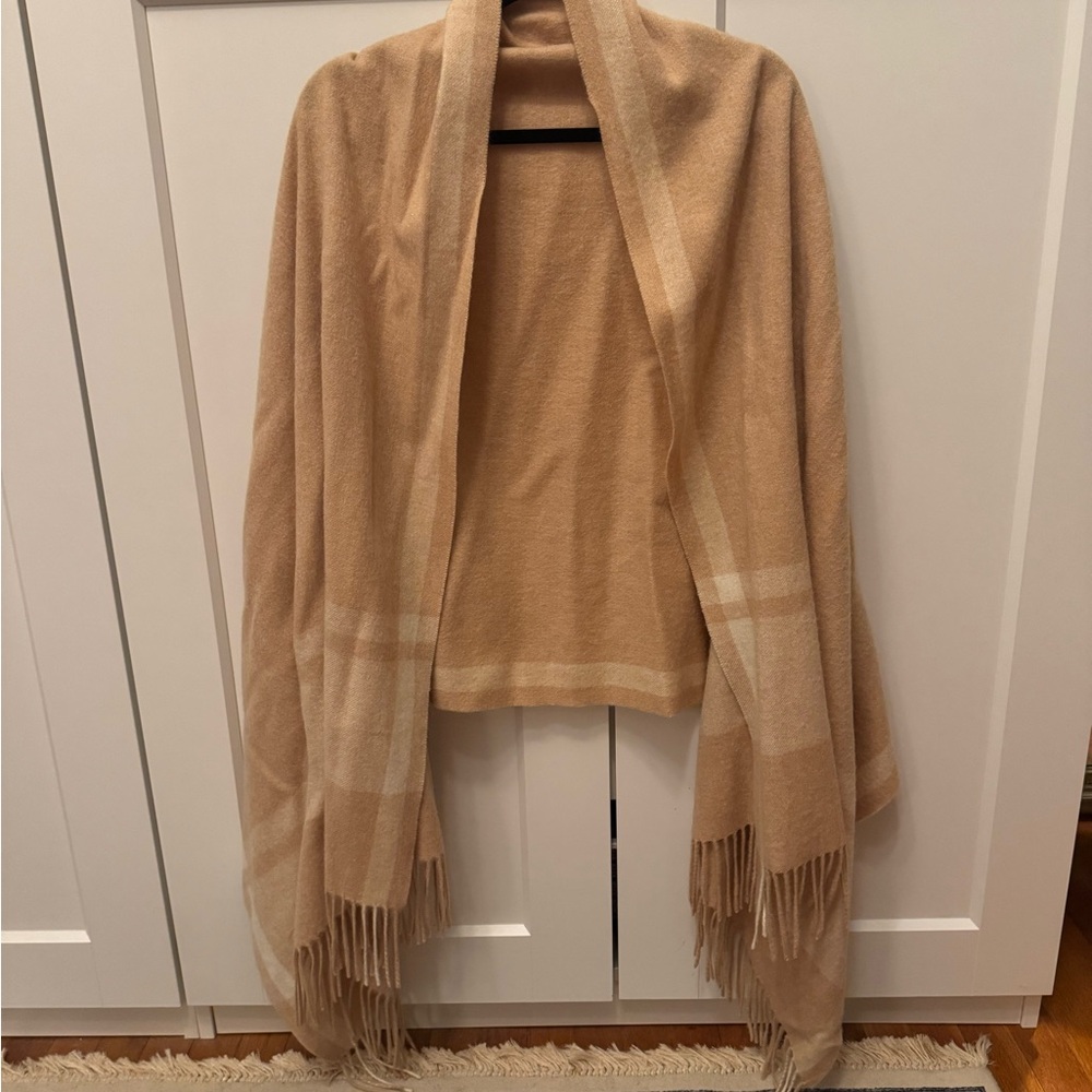 J. Crew Tan Fringed Shawl Wrap